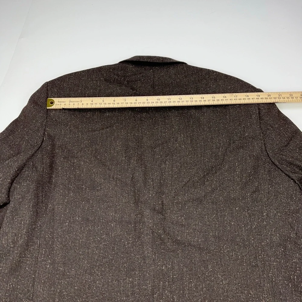 Mens Brown Textured 2-Button Blazer Jacket 44R Professional Sport Coat - Picture 6 of 9